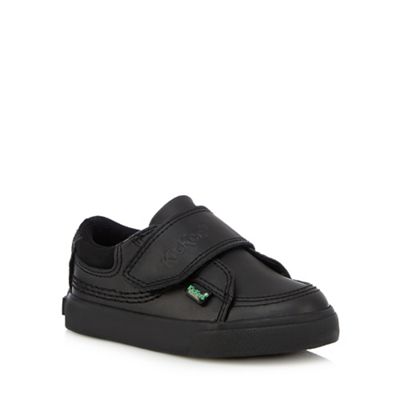 Kickers Boys' black leather trainers